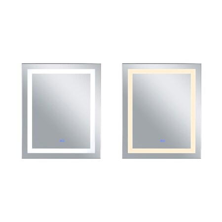 Cwi Lighting Abril Rectangle Matte White LED 30 in. Mirror 1232W30-36-A